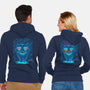 Blue Demon Cat-Unisex-Zip-Up-Sweatshirt-rmatix