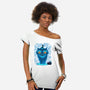Blue Demon Cat-Womens-Off Shoulder-Tee-rmatix