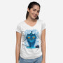 Blue Demon Cat-Womens-V-Neck-Tee-rmatix