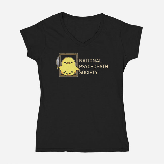 National Psychopath Society-Womens-V-Neck-Tee-turborat14