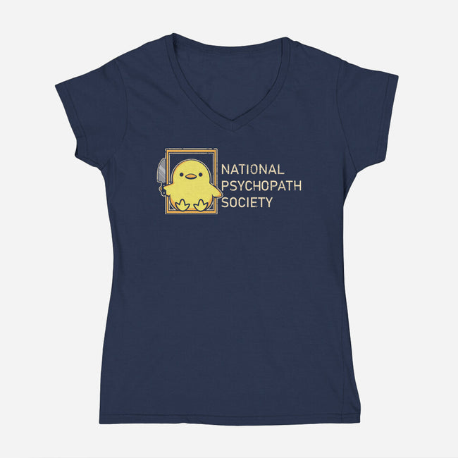 National Psychopath Society-Womens-V-Neck-Tee-turborat14