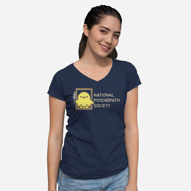 National Psychopath Society-Womens-V-Neck-Tee-turborat14