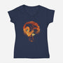 The Sun Breather-Womens-V-Neck-Tee-grevalra