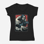 Ghost Wave-Womens-V-Neck-Tee-glitchygorilla