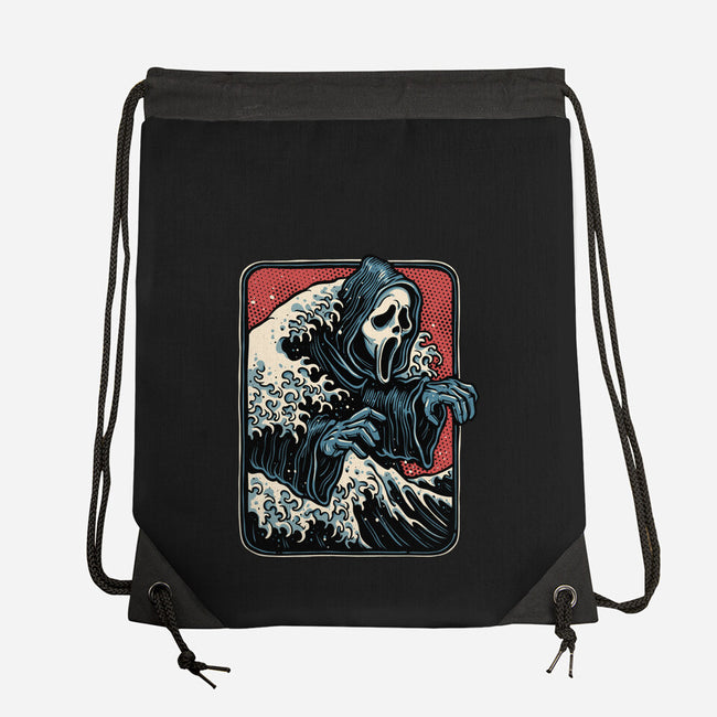 Ghost Wave-None-Drawstring-Bag-glitchygorilla