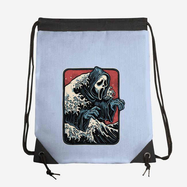Ghost Wave-None-Drawstring-Bag-glitchygorilla