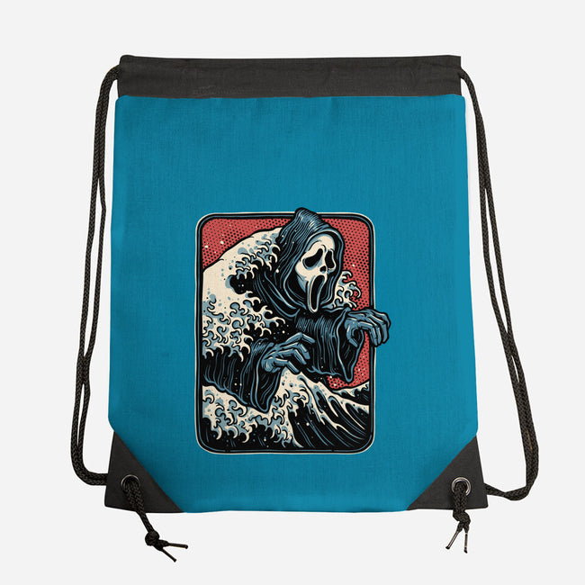Ghost Wave-None-Drawstring-Bag-glitchygorilla