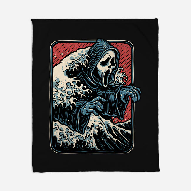 Ghost Wave-None-Fleece-Blanket-glitchygorilla