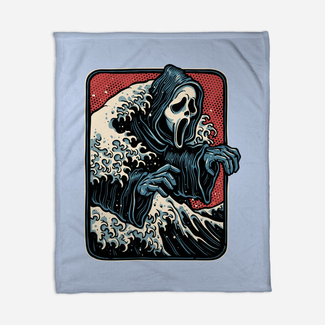 Ghost Wave-None-Fleece-Blanket-glitchygorilla
