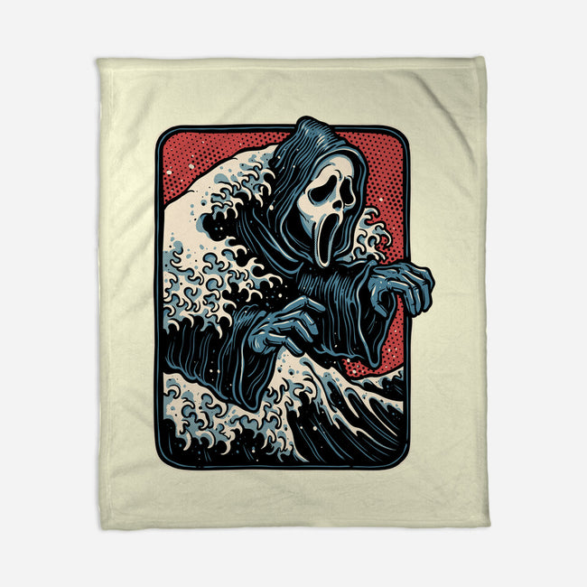 Ghost Wave-None-Fleece-Blanket-glitchygorilla
