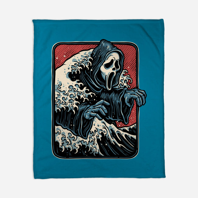 Ghost Wave-None-Fleece-Blanket-glitchygorilla