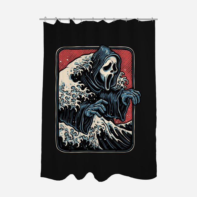 Ghost Wave-None-Polyester-Shower Curtain-glitchygorilla