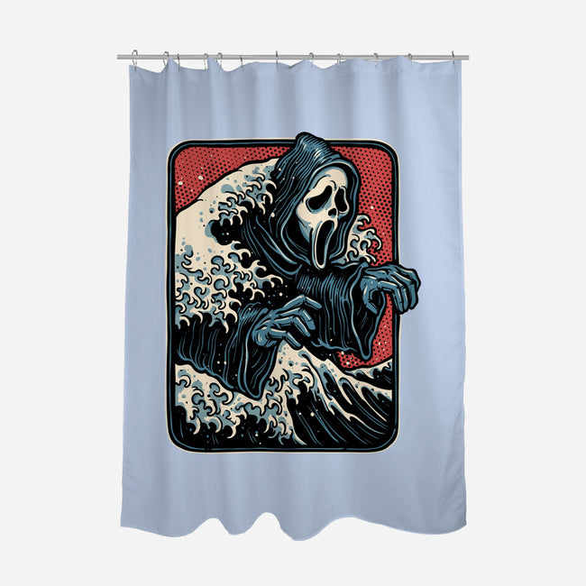 Ghost Wave-None-Polyester-Shower Curtain-glitchygorilla