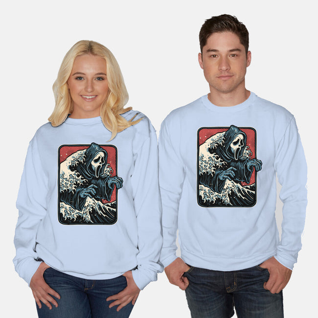 Ghost Wave-Unisex-Crew Neck-Sweatshirt-glitchygorilla