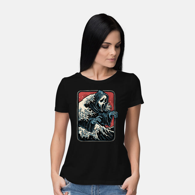 Ghost Wave-Womens-Basic-Tee-glitchygorilla
