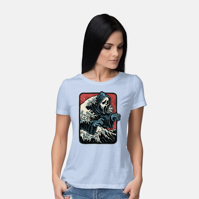 Ghost Wave-Womens-Basic-Tee-glitchygorilla