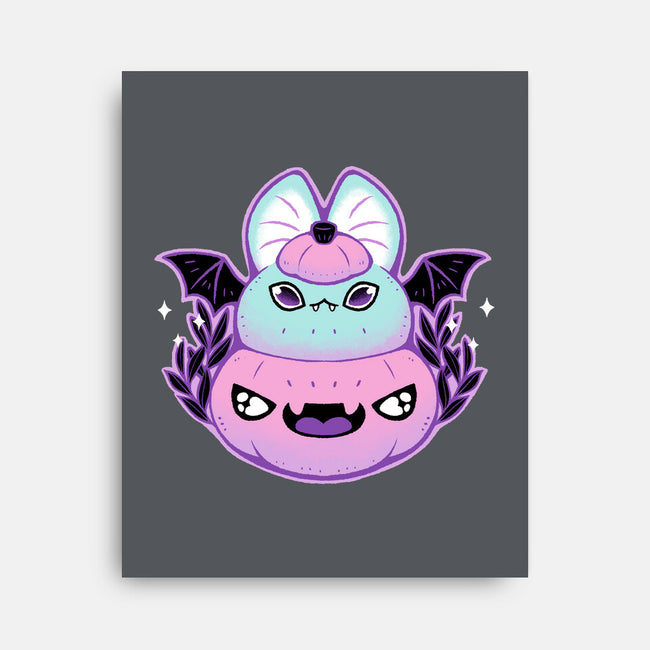Halloween Pastel Goth Bat-None-Stretched-Canvas-xMorfina
