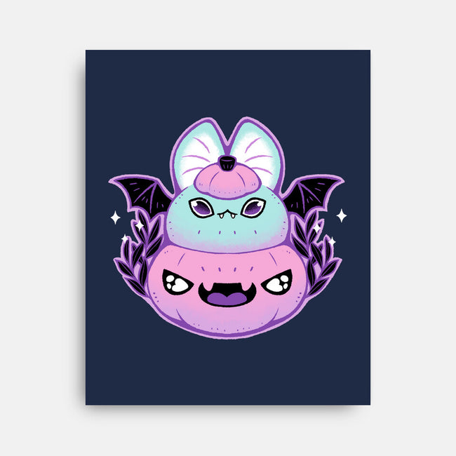 Halloween Pastel Goth Bat-None-Stretched-Canvas-xMorfina