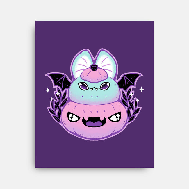 Halloween Pastel Goth Bat-None-Stretched-Canvas-xMorfina