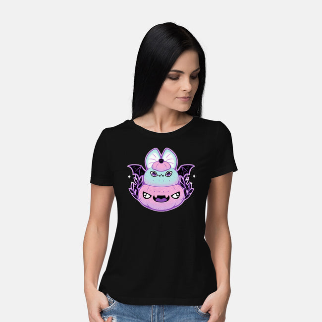 Halloween Pastel Goth Bat-Womens-Basic-Tee-xMorfina
