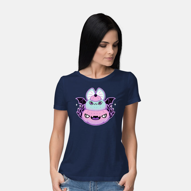 Halloween Pastel Goth Bat-Womens-Basic-Tee-xMorfina