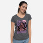 Redhood Wolf Hunter-Womens-V-Neck-Tee-Studio Mootant
