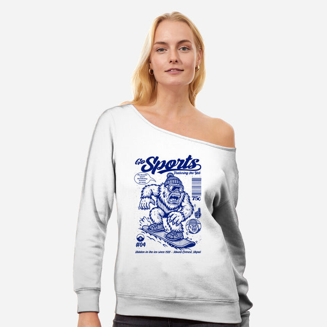 Go Sports Yeti-Womens-Off Shoulder-Sweatshirt-Eoli Studio