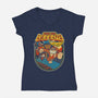 DK Bananza Retro Poster-Womens-V-Neck-Tee-raffaus