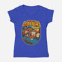 DK Bananza Retro Poster-Womens-V-Neck-Tee-raffaus