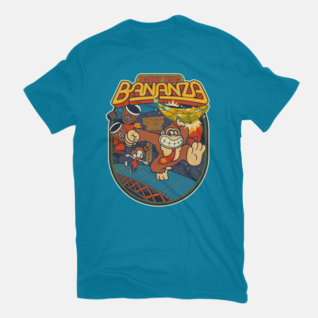 DK Bananza Retro Poster-Womens-Fitted-Tee-raffaus