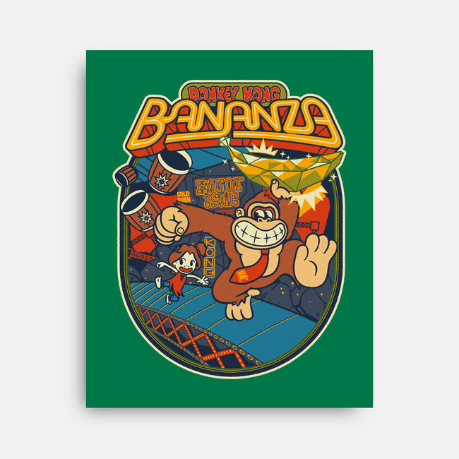 DK Bananza Retro Poster-None-Stretched-Canvas-raffaus