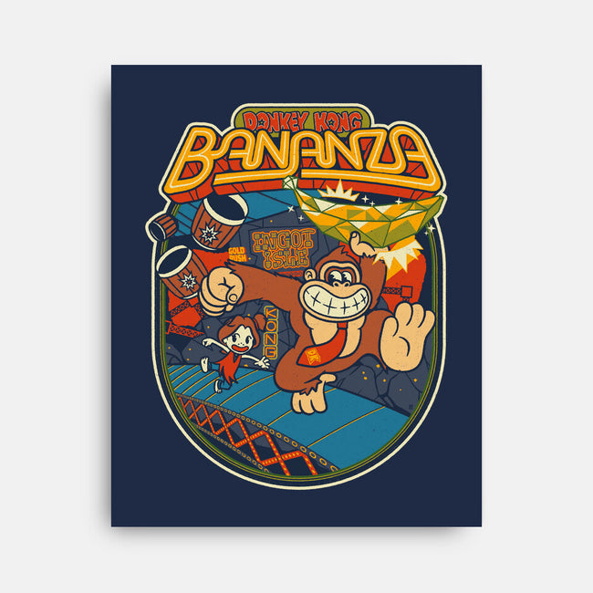 DK Bananza Retro Poster-None-Stretched-Canvas-raffaus