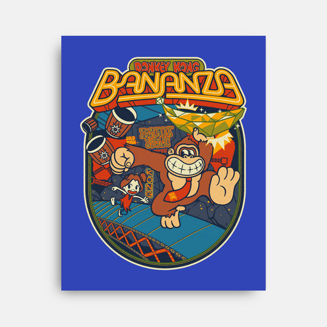 DK Bananza Retro Poster-None-Stretched-Canvas-raffaus