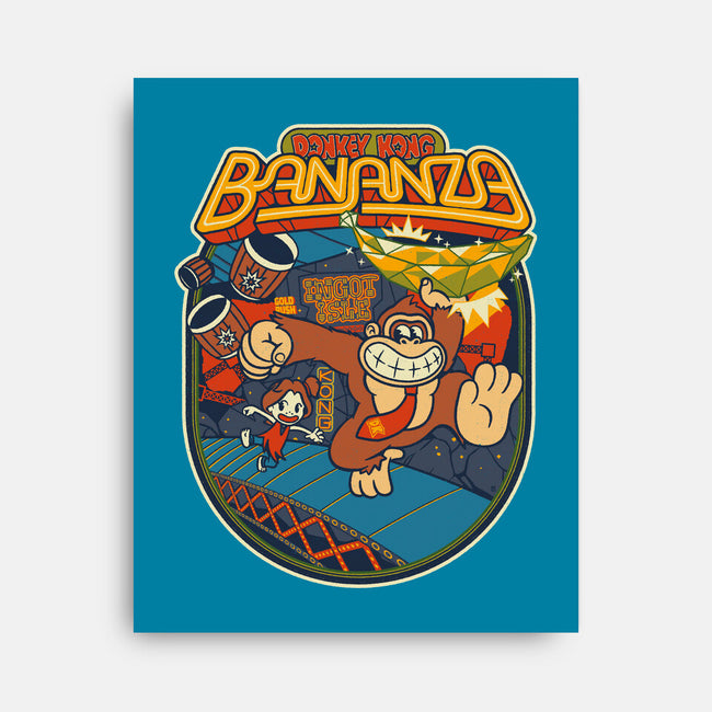DK Bananza Retro Poster-None-Stretched-Canvas-raffaus