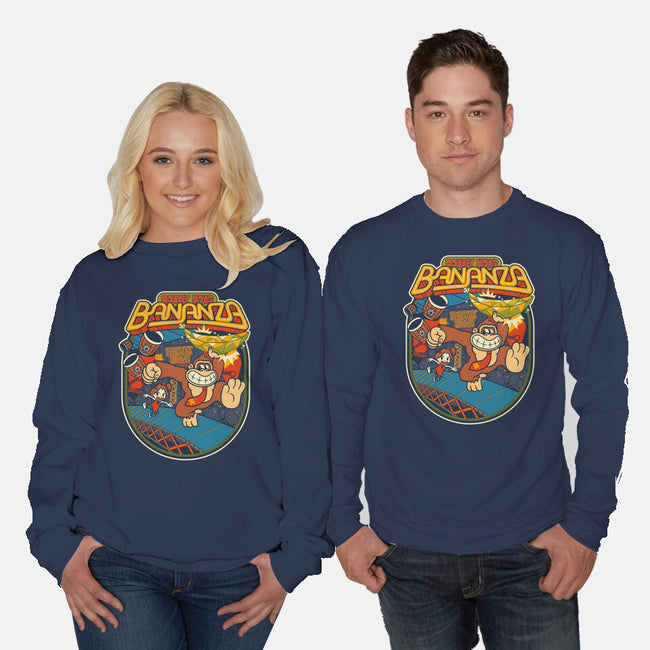 DK Bananza Retro Poster-Unisex-Crew Neck-Sweatshirt-raffaus