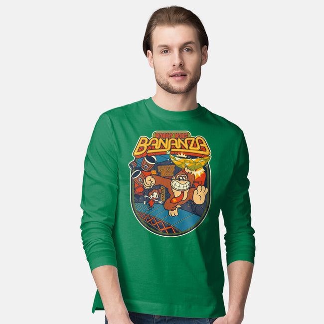 DK Bananza Retro Poster-Mens-Long Sleeved-Tee-raffaus