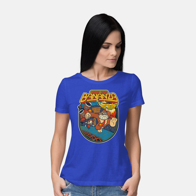 DK Bananza Retro Poster-Womens-Basic-Tee-raffaus