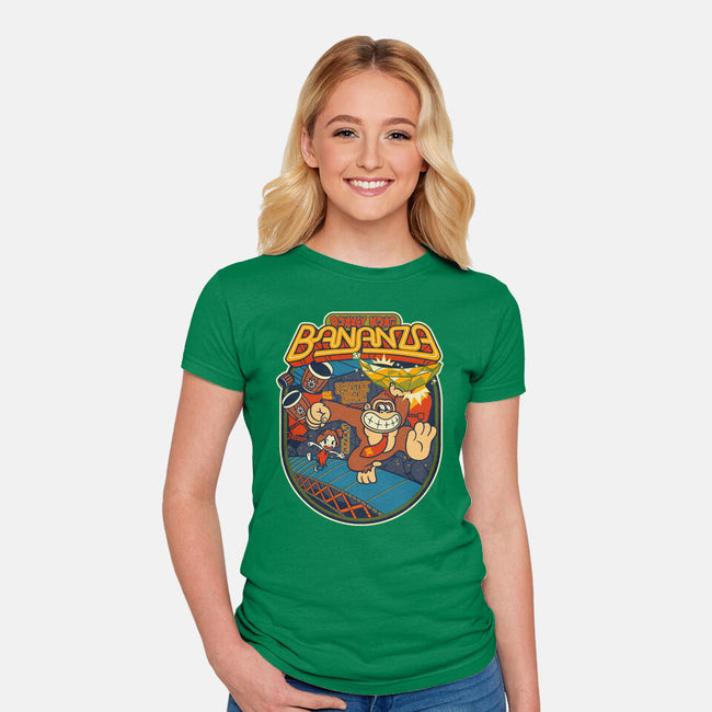 DK Bananza Retro Poster-Womens-Fitted-Tee-raffaus