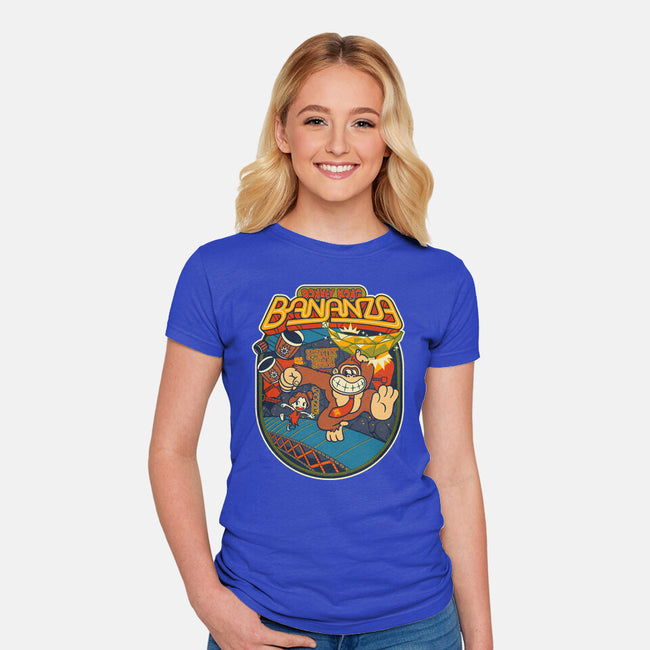 DK Bananza Retro Poster-Womens-Fitted-Tee-raffaus