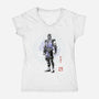 The Coldhearted Lin Kuei Sumi-e-Womens-V-Neck-Tee-Astrobot Invention