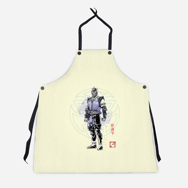 The Coldhearted Lin Kuei Sumi-e-Unisex-Kitchen-Apron-Astrobot Invention
