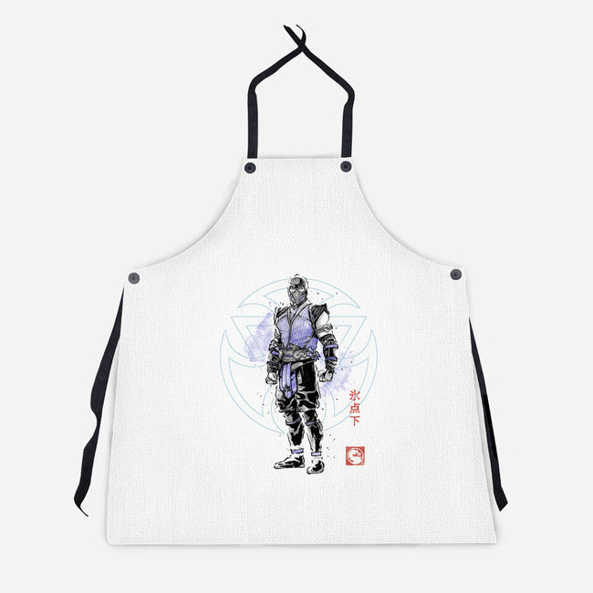 The Coldhearted Lin Kuei Sumi-e-Unisex-Kitchen-Apron-Astrobot Invention