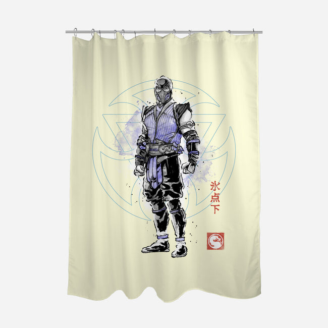 The Coldhearted Lin Kuei Sumi-e-None-Polyester-Shower Curtain-Astrobot Invention