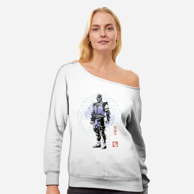 The Coldhearted Lin Kuei Sumi-e-Womens-Off Shoulder-Sweatshirt-Astrobot Invention
