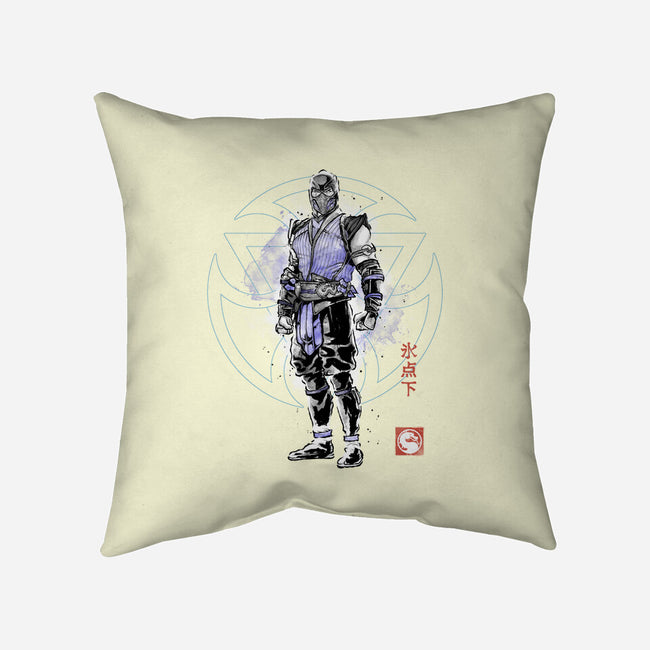 The Coldhearted Lin Kuei Sumi-e-None-Removable Cover w Insert-Throw Pillow-Astrobot Invention