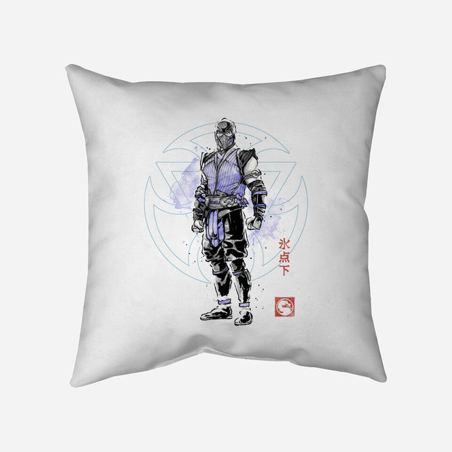 The Coldhearted Lin Kuei Sumi-e-None-Removable Cover w Insert-Throw Pillow-Astrobot Invention