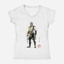 Specter Of Shirai Ryu Sumi-e-Womens-V-Neck-Tee-Astrobot Invention