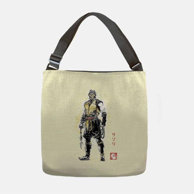 Specter Of Shirai Ryu Sumi-e-None-Adjustable Tote-Bag-Astrobot Invention