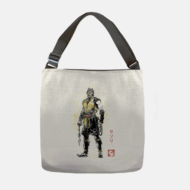 Specter Of Shirai Ryu Sumi-e-None-Adjustable Tote-Bag-Astrobot Invention