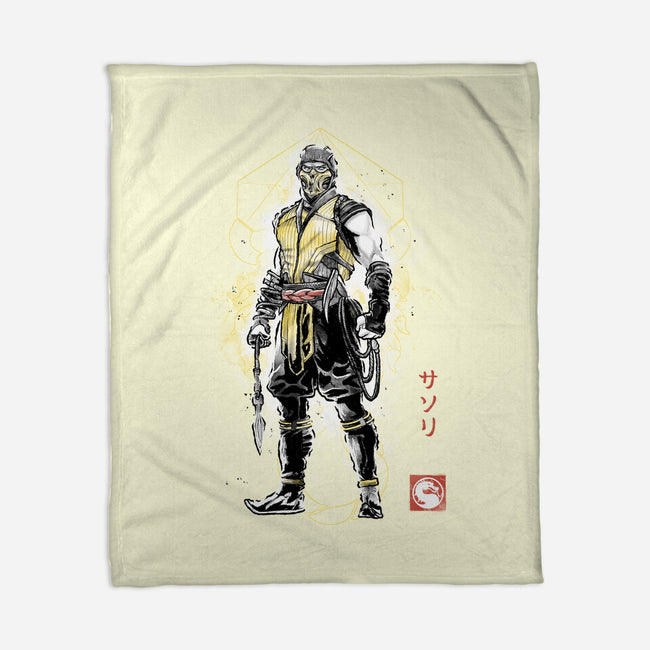Specter Of Shirai Ryu Sumi-e-None-Fleece-Blanket-Astrobot Invention